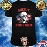Funny Suck It England 4th of July George Washington 1776 T-Shirt