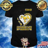 Gold childhood cancer awareness never give up determination snoopy shirt