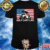 Golf Cart Golfing American Flag 4th of July Golfer T-Shirt