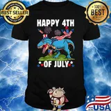Happy 4th Of July T-rex Dinosaur Firework T-Shirt