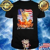 Horse God Bless My Country American Flag Shirt
