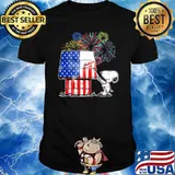 House Snoopy Firework American Flag Shirt