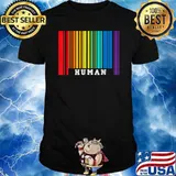 Human LGBT Barcode Flag Pride Month Plus Size T-Shirt