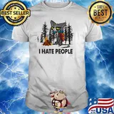 I Hate People Cat Hiking Shirt