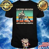 I Like Dogs And Guitar And Maybe 3 People Vintage Shirt