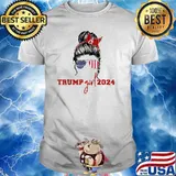 I'm A Trump Girl Get Over It Trump 2024 Election Messy Bun T-Shirt