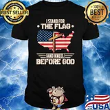 I Stand For The Flag And Kneel Before God Amercan Flag Cross T-Shirt