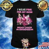 I Wear Pink For My Mom Breast Cancer Awareness Horse Shirt