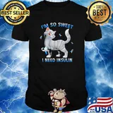 Im so sweet i need insulin diabetes ribbon cat shirt