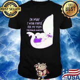 In May I Wear Purple For My Mom Fibromyalgia Awareness Elephant Shirt