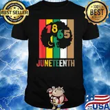 Juneteenth Melanin Black Women Natural Hair Afro T-Shirt