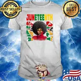 Juneteenth Vibes Only Afro Melanin Black Natural Hair Shirt