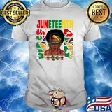 Juneteenth Vibes Only Afro Melanin Black Natural Hair Sunglasses T-Shirt