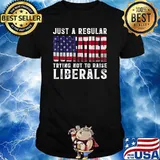 Just A Proud Godfather That Didn't Raise Liberals Fathers Day Usa Flag T-Shirt