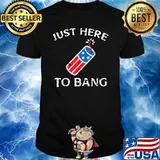 Just Here to Bang Fireworks 4th of July Patriotic T-Shirt