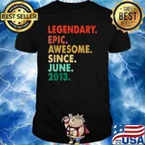 Legendary Awesome Epic Since June 2013 8th Birthday Vintage T-Shirt