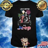 Life is better in a Jeep firework 4th of july independence snoopy charlie shirt