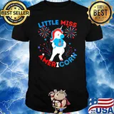 Little Miss Americorn Girls 4th Of July Unicorn Fun T-Shirt