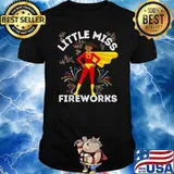 Little Miss Fireworks 4th Of July Toddlers Girls T-Shirt