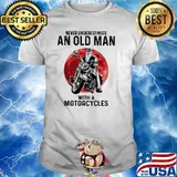 Never Underestimate An Old Man With A Motorcycles Blood Moon Shirt