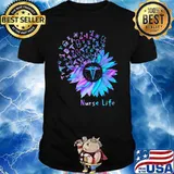 Nurse life logo flower hologram shirt
