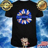Nurses American Flag Sunflowers Happy 4th of July Day T-Shirt