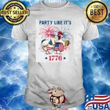 Party Like It's 1776 Happy 4th Of July Chicken Firework Shirt