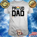 Proud Dad Lesbian Gay LGBT Ally Rainbow Pride Dad Shirt