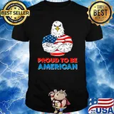 Proud To Be An American Patriotic 4th of July Eagle US Flag T-Shirt