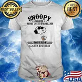 Snoopy Solves Most Of My Problems Bourbon Solves The Rest Shirt