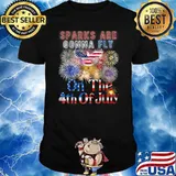 Sparks Are Gonna Fly On The 4th Of July Flag Funny Fireworks T-Shirt