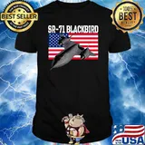 Sr 71 Blackbird Fun pilot and aircraft airplanes american Flag T-Shirt