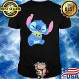Stitch hug baby yoda shirt