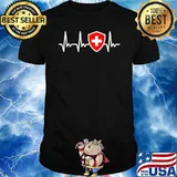 Switzerland Flag Heartbeat Swiss National Day 2021 Suisse T-Shirt
