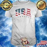 USA Gymnasts Flag Team Support Athlete Gymnastics T-Shirt