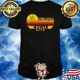 Virginia Legal Medical Marijuana Cannabis Stoners Edibles Vintage Sunset T-Shirt