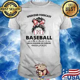 Weekend Forecast Baseball with no chance of HOUSE CLEANING OR Cooking Mothers Day T-Shirt