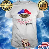 Yes I'm A Trump Girl Get Over It Lip American Flag Lepoard Shirt