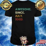 18th Birthday Awesome Since July 2003 18 Year Old Shirt
