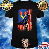 196th Infantry Brigade American Flag T-shirt