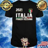 2021 Italy Forza Azzurri Soccer Jersey Italia Flag Football T-Shirt