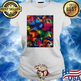 Abstract Dark Colorful Blending Squares Shirt Ladies tee