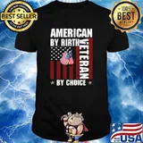 American by rirth veteran by choice tag flag shirt