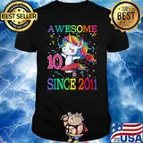 Awesome Unicorn Birthday 10 Year Old Since 2011 Shirt