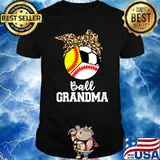 Ball Grandma Baseball Softball Soccer Leopard T-Shirt