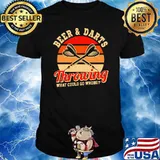 Beer and darts throwing what could go wrong vintage shirt
