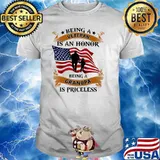 Being A Veteran Is An Honor Being A Grandpa Is Princeless American Flag Shirt