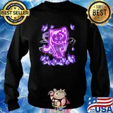 Cat Magical Purple Cat Love Butterfly Shirt Sweater
