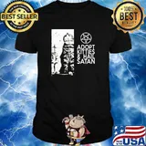 Cats adopt kitties and hail satan shirt