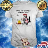 Cats And Camping Make Me Happy Humans Make My Head Hurt Shirt